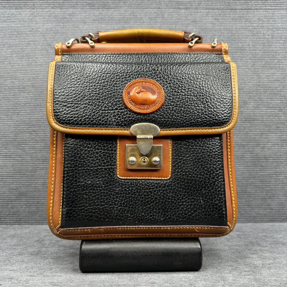 Dooney & Bourke All Weather Leather Crossbody Bag Black British Tan Vintage